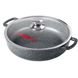 Жаровня 28*7см, 3,5л. Гранит Induction лит/руч. с кр. ГОРНИЦА