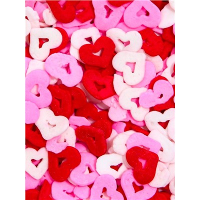 Кондитерская посыпка «Миром правит любовь», красная, белая, розовая, 50 г