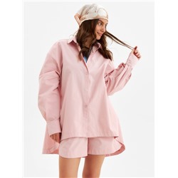 Костюм женский (рубашка, шорты) MINAKU: Oversize, тёмно-розовый, размер 46