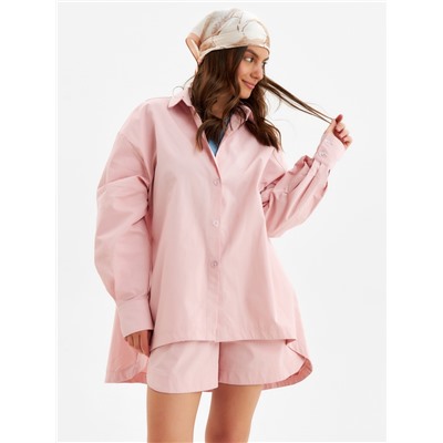 Костюм женский (рубашка, шорты) MINAKU: Oversize, тёмно-розовый, размер 46