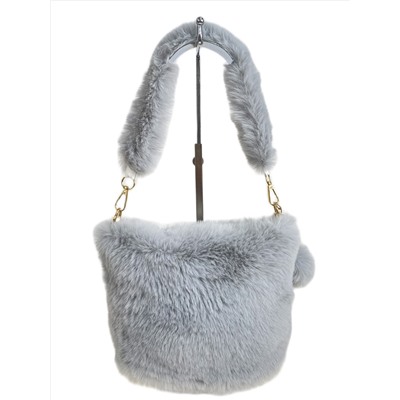 Женская сумка из искусственного меха, цвет светло серый
