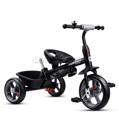 Велосипед трехколесный Rocket 136-GR, колеса EVA 10"/8", цвет серый