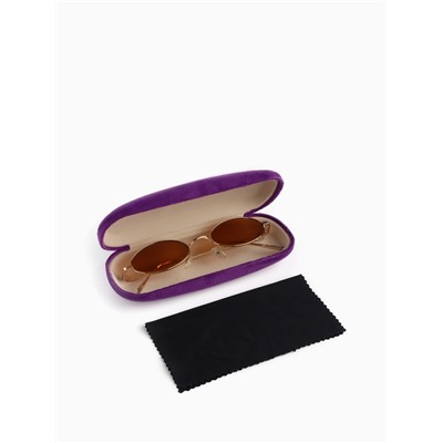 Футляр для очков на хлопушке, однотонный, размер 16×6×2 см, фиолетовый