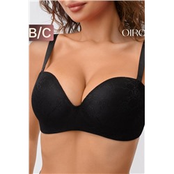 Бюстгальтер балконет OIRO без косточек Snowdrop 1317006 (Черный)