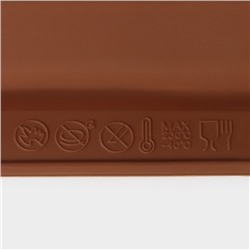 Форма для выпечки печенья Доляна «Савоярди», силикон, 26×9 см, 10 ячеек (7.1×1.7 см), коричневая