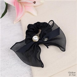 Бант-резинка для волос / MZ47-24 /уп 12/ черная