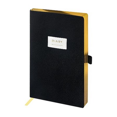 Ежедневник недатированный А5 256 стр. "BLACK" с нашивкой 3-823/01 Bruno Visconti