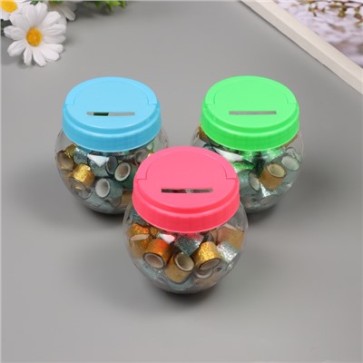 Клейкая лента пластик в банке «Шайн. Золото и голубой», набор 40 шт., 1.2 см, дл.0.9 м, 7×7×9 см