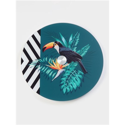 Подставка для торта Доляна «Тропики», d=32 см, вращающаяся, стекло, зелёная