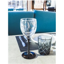 Бокалы для вина Luminarc Domino, 350 мл, набор 6 шт., стекло, прозрачные, чёрная ножка