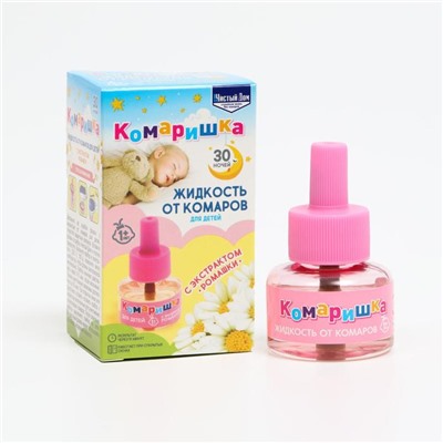 Дополнительный флакон-жидкость от комаров «Чистый дом», Комаришка, для детей, 30 ночей