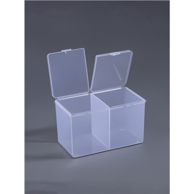 Контейнер для хранения мелочей, 2 секции, 6.7×12.5×7.5 см, МИКС