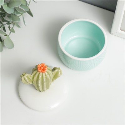 Шкатулка для украшений «Кактус», керамика, 11×8×8 см, МИКС