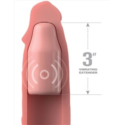Телесная вибронасадка на член 3  Vibrating Mega X-tension with Remote - 22,9 см.