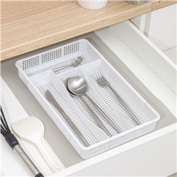 Лоток для столовых приборов Darel plastic, 34×21×5 см, пластик, белый