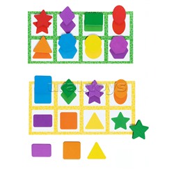 Лото с деревянными фишками "Цвета и формы" (деревянная коробка)