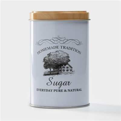 Банка для сахара «Дом и поле», 12×7.5×7.5 см, цвет белый