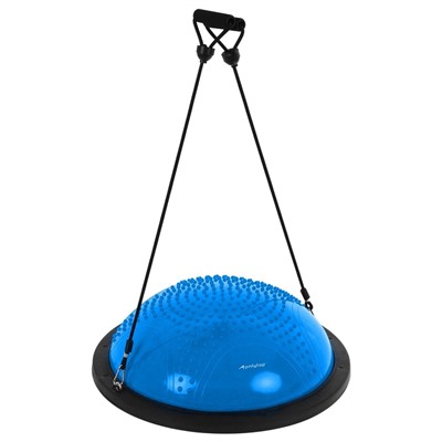 УЦЕНКА Полусфера BOSU гимнастическая ONLYTOP, массажная, с насосом, 58×25 см, синяя