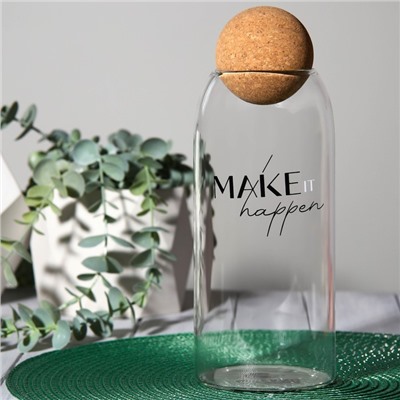 Банка для хранения сыпучих продуктов и круп Make it happen, 1000 мл