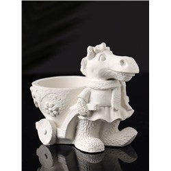 Фигурное кашпо для цветов «Лошадь с тележкой», гипс, 10×10×6 см
