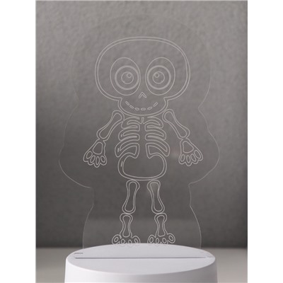 Светильник 3D RISALUX «Скелетик», LED-ночник, RGB, от сети, 9.5×8.5×14.8 см