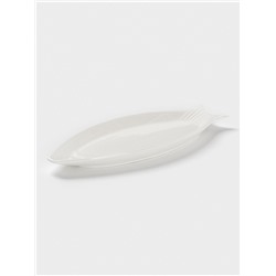 Блюдо для рыбы Доляна White Label, 36×14.5×3 см, фарфор, белое