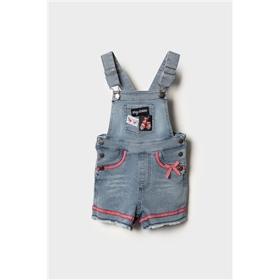 Полукомбинезон текстильный джинсовый для девочек PLAYTODAY, 1240247