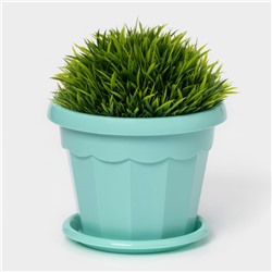 Горшок для цветов с поддоном Доляна «Эрика», 0.7 л, цвет бирюзовый