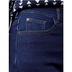 Джинсы mom-fit из эластичного денима на флисе