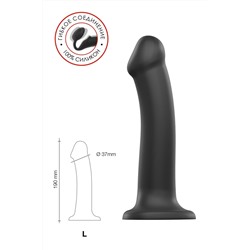 Черный фаллос на присоске Silicone Bendable Dildo L - 19 см.