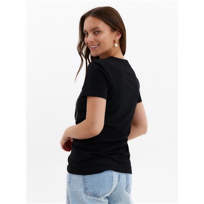 Футболка женская KAFTAN Sport Family, чёрная, размер 48