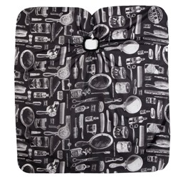 Пеньюар парикмахерский, чёрный, белый