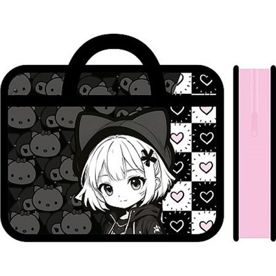 Папка пластиковая А4 на молнии с ручками 33х26х7,5 см ПМ-А4-25 "ЭММИ 2026" Пчелка