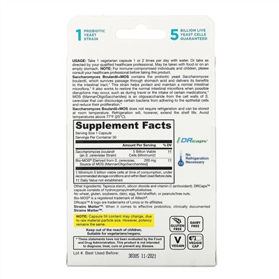 Jarrow Formulas, сахаромицеты Буларди плюс МОС, 5 млрд, 30 растительных капсул с отсроченным высвобождением (Discontinued Item)