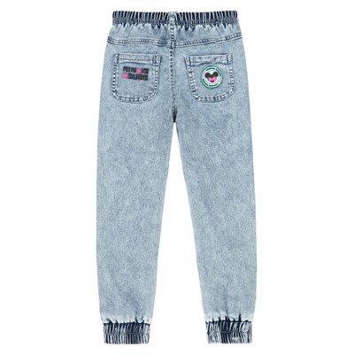 Брюки текстильные джинсовые для девочек