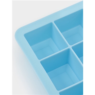 Форма для льда Доляна «Кубик», силикон, 11.7×18.7×3.4 см, 15 ячеек (3.4×3.4 см), голубая