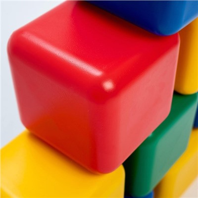 Кубики детские, пластиковые, цветные, 10 штук, 12 × 12 см
