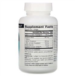 Source Naturals, комплекс Gamma E 400 с токотриенолами, 400 мг, 60 мягких таблеток