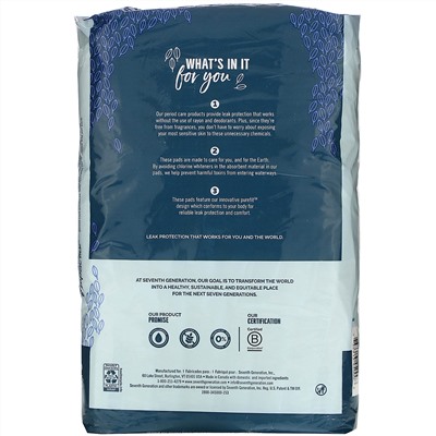 Seventh Generation, Chlorine Free Maxi Pads without Wings, Regular, 24 Pads (Discontinued Item)