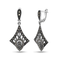 Серьги, марказит, SL-AGA1216