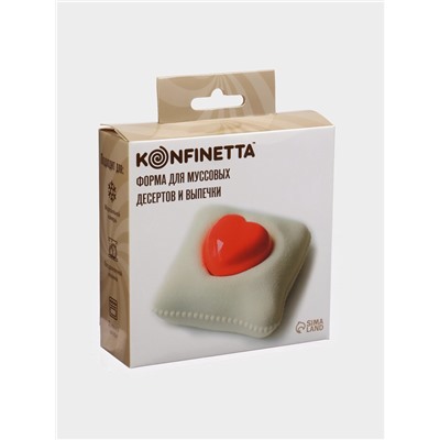 Форма для выпечки и муссовых десертов KONFINETTA «Любовь в квадрате», силикон, 11.4×12×4.4 см, белая