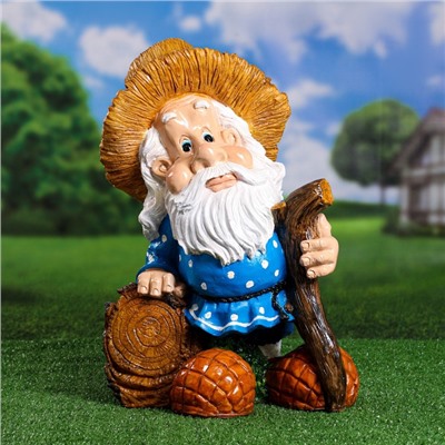 Садовая фигура из полистоуна «Гном - лесовик», 49×27×35 см
