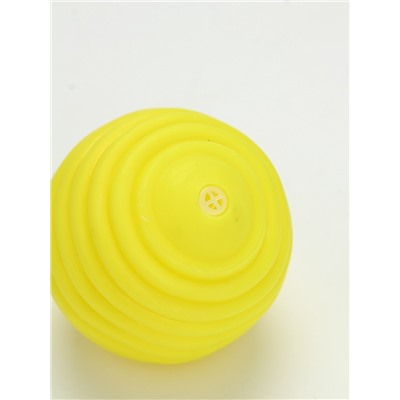 Игрушка пищащая  "Мячик, горизонтальные полоски", 5,5 см желтая