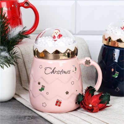 Кружка новогодняя с крышкой /450 мл/ 397-6 /уп 60/