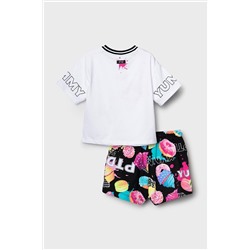 Комплект трикотажный для девочек: фуфайка (футболка), шорты PLAYTODAY, 1240326