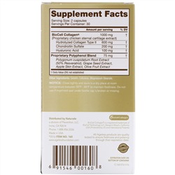 Ageless Foundation Laboratories, UltraDerm Gold, натуральная коллагеновая поддержка с запатентованным коллагеном BioCell, 60 капсул