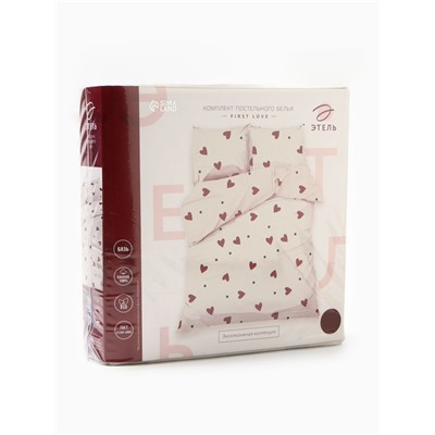Постельное бельё «Этель» 1.5 сп First love 143×215 см,150×214 см, 70×70 см -2 шт., бязь 125 г/м², хл 100%