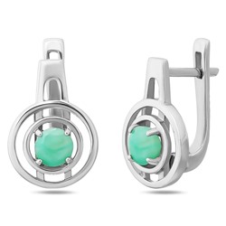Серьги, изумруд берилл, Ю-200М52