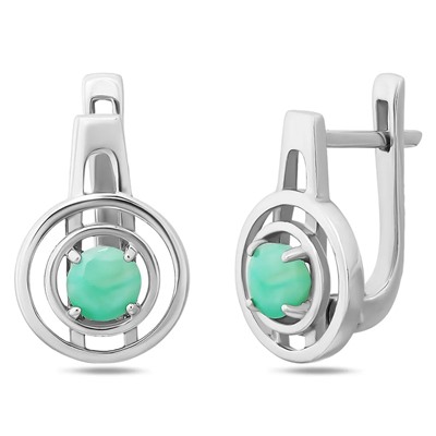 Серьги, изумруд берилл, Ю-200М52