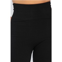 Лосины в рубчик утепленные (черные) Б14802-7М